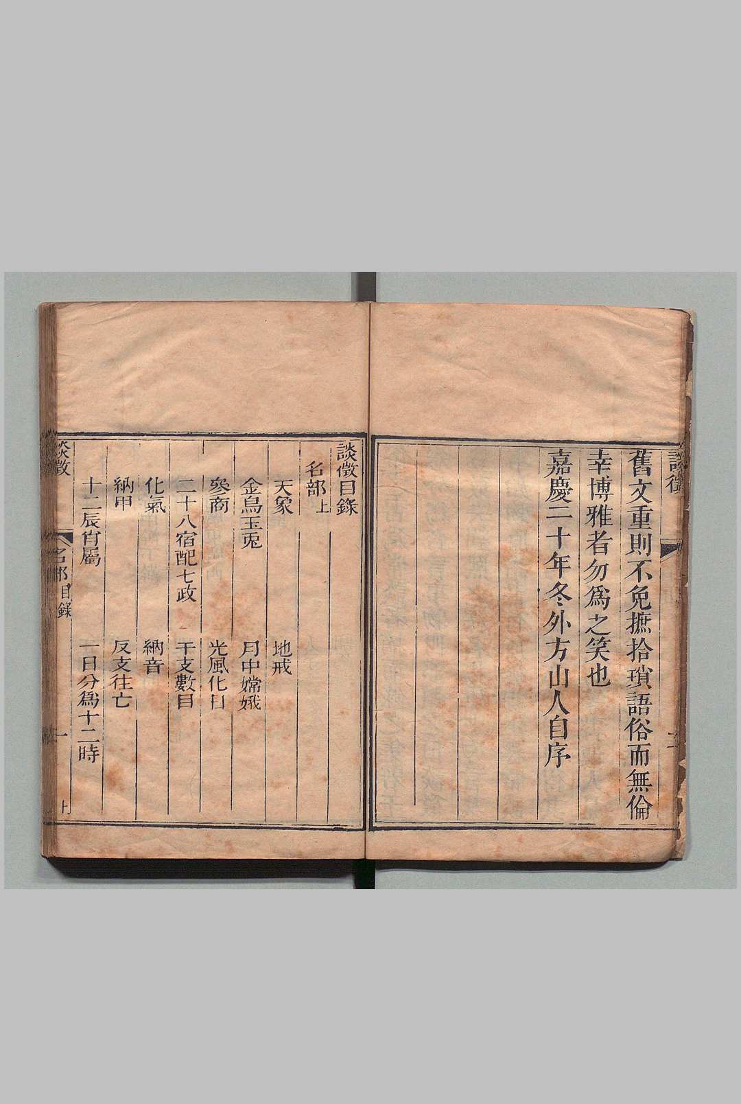 谈徴 名部２卷 言部・事部・物部各１卷 外方山人（清）,清道光3年